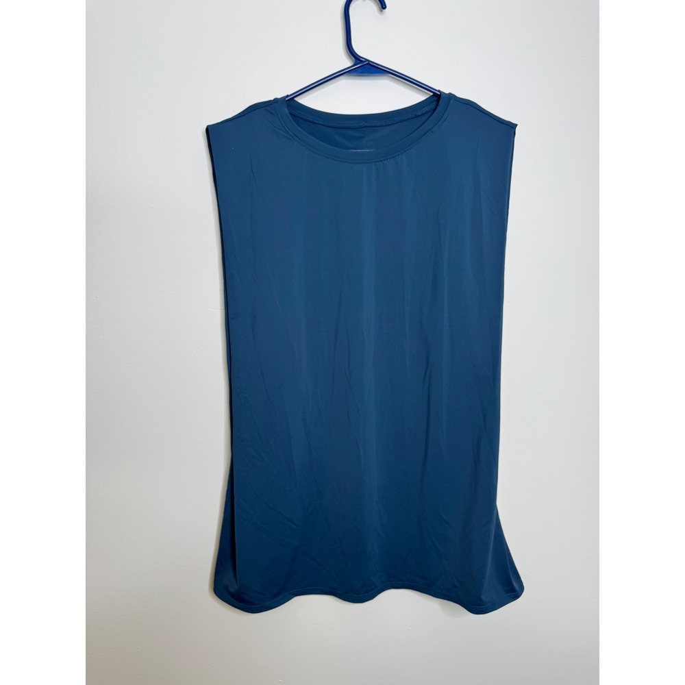 Halara Muscle Tank Top Womens 1X Blue Excellent Sleeveless Activewear Gym
